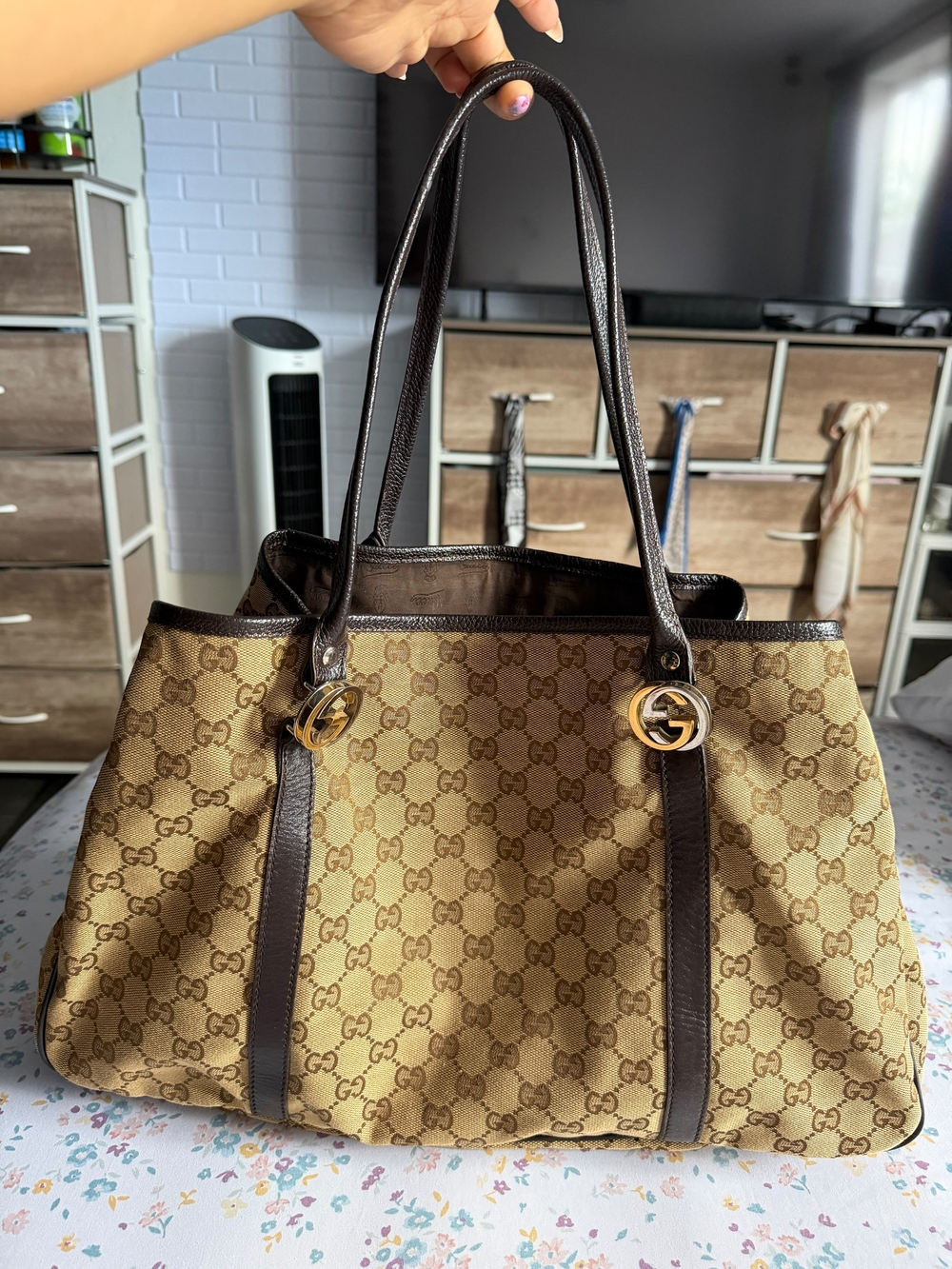 Gucci Brown GG Canvas Tote Bag